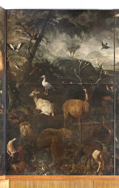 Animais, mito de Orfeu, detalhe de Italian School