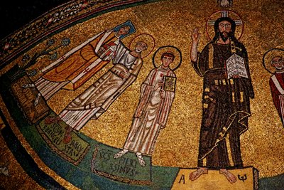 Abside com Cristo, Santos e Papa Gregório IV (mosaico) de Italian School