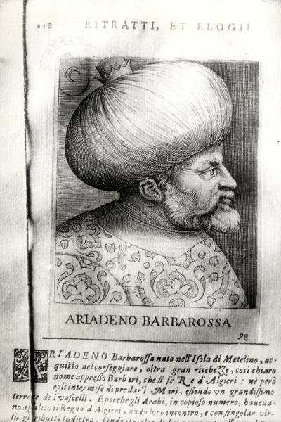 Ariadeno Barbarossa (c.1465-1546) (gravura) (foto p/b) de Italian School
