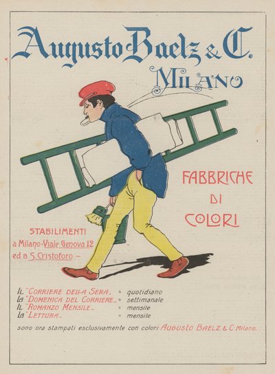 Augusto Baelz  C (litografia a cores) de Italian School