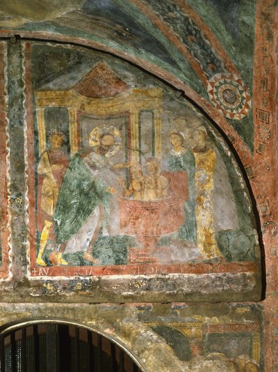 Baptismo de São Pudentiana de Italian School