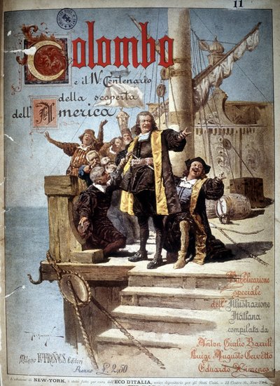 Capa de livro sobre Cristóvão Colombo para o 4º centenário da descoberta da América de Italian School