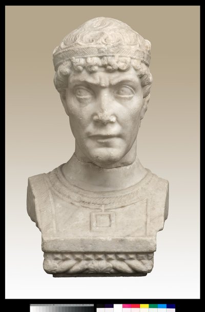 Busto de homem com coroa de Italian School