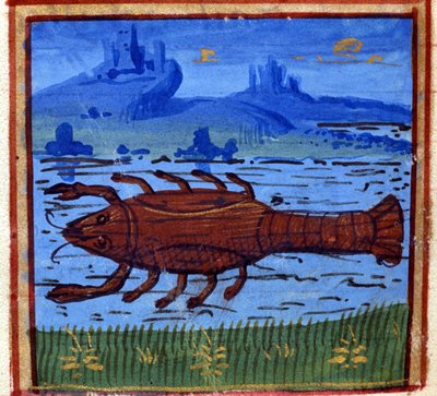Sinal de cancro. Horóscopo italiano; meados do século XV. de Italian School