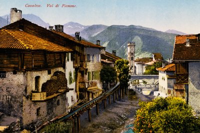 Cavalese, Val di Fiemme, cartão postal, Trentino-Alto Adige, Itália, século XX de Italian School