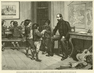 Centenas de Crianças Flocalizadas, Colocando o Órgão, para Ficar Meia Hora (gravura) de Italian School