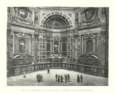Capela dos Médicis em São Lourenço, Túmulo dos Últimos Médicis (gravura) de Italian School