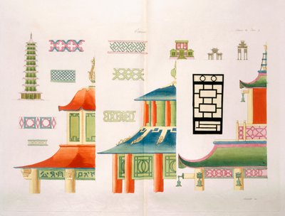 Design de pagode chinês de Italian School