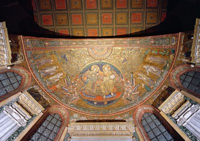 Cristo entronizado (mosaico) de Italian School