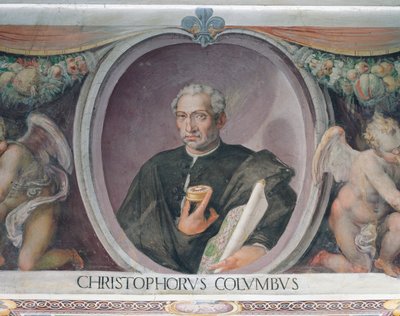 Cristóvão Colombo, na Sala del Mappamondo de Italian School