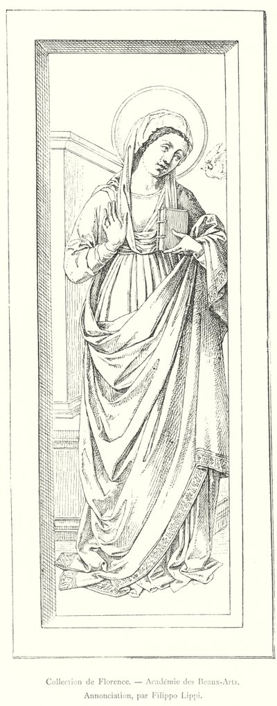 Colecção Florence, Academia de Belas Artes, Anunciação, de Filippo Lippi (gravura) de Italian School