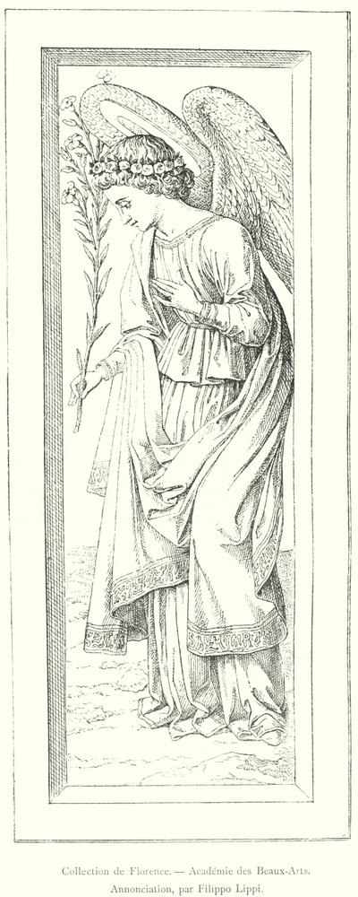 Colecção Florence, Academia de Belas Artes, Anunciação, de Filippo Lippi (gravura) de Italian School