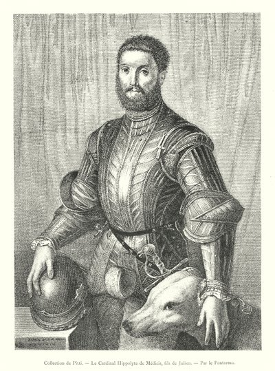 Coleção Pitti, Cardeal Hippolyte de Medici, filho de Julian, pelo Pontormo (gravura) de Italian School
