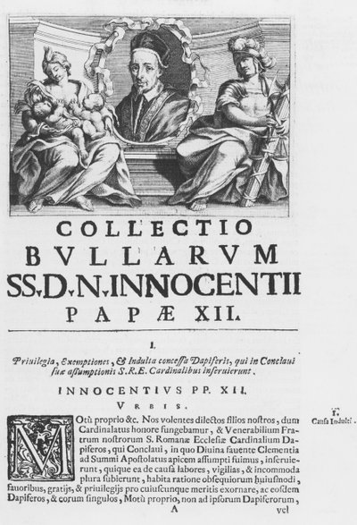 Coleção dos Touros Papais do Papa Inocêncio XII (gravura) de Italian School