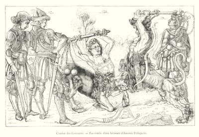 Combate aos Centauros, Fac-símile de uma Gravura de Antonio Pollajuolo de Italian School