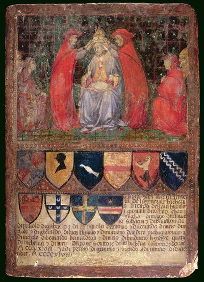 Coroação do Papa Nicolau V em 1447 de Italian School