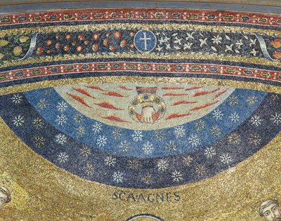 Coroação da Virgem e do Céu (mosaico) de Italian School