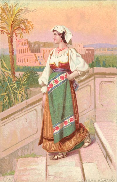 Traje romano (cromolitho) de Italian School