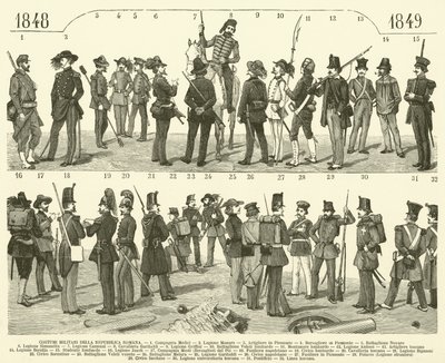 Roupas Militares da República Romana (gravura) de Italian School
