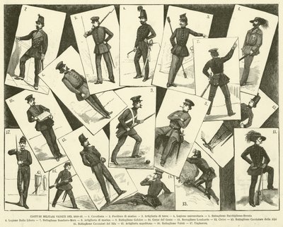 Roupas Militares Venezianas de 1848-49 (gravura) de Italian School