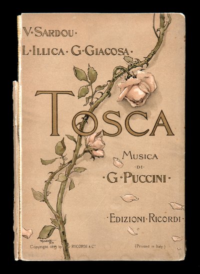Capa, Libretto de Tosca por Giacomo Puccini, Edizione Ricordi, Itália de Italian School