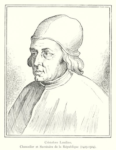 Cristoforo Landino, Chanceler e Secretário da República de Italian School