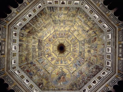 Cúpula do Batistério de San Giovanni (mosaico) de Italian School