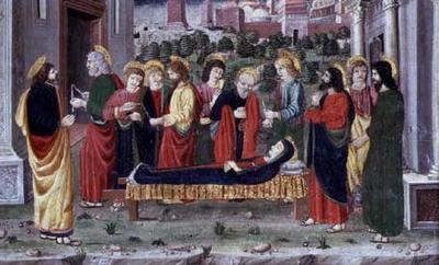 Morte da Virgem (compartimento de uma predela), Veneto, c.1480 de Italian School