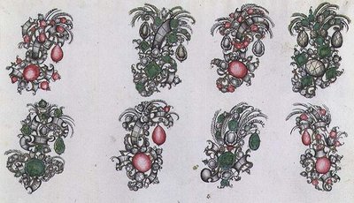 Desenhos para aigrettes de Italian School