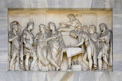 Detalhe do Arco da Paz, Milão, Itália (mármore) de Italian School