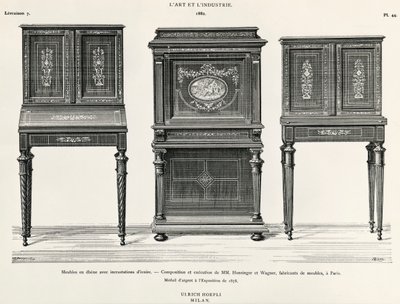 Móveis em ébano de Hunsinger e Wagner, Paris, ilustração de L