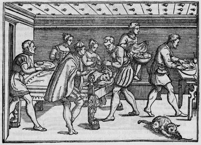 Gravura de 1574 em "Della Cirurgia" (On surgery) de Giovanni Andrea dalla Croce, cirurgião italiano. de Italian School