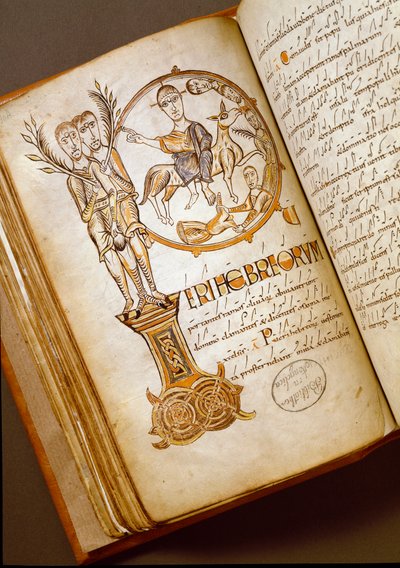 Entrada em Jerusalém Manuscrito da escola de Bolonha. (MS.123-Foglio 54 v) Roma do século XI, Biblioteca Angélica de Italian School
