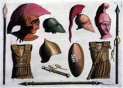 Exemplos de Armas e Armaduras Etruscas, de 
