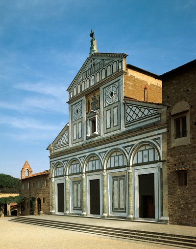 Fachada da igreja de San Miniato al Monte (fotografia) de Italian School