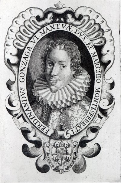 Ferdinando Gonzaga, Duque de Mântua (gravura) (foto bw) de Italian School