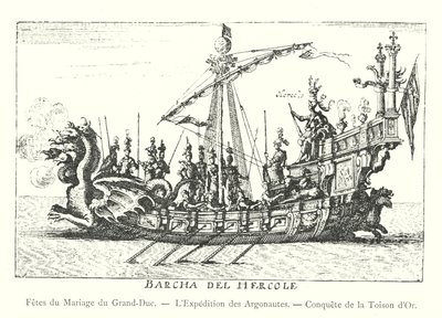 Festa de casamento do Grão-Duque, Expedição dos Argonautas, Conquista do Velo de Ouro (gravura) de Italian School