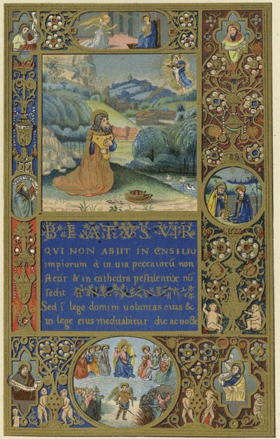 Primeira página de um saltério por Sinibaldo de Perugia de Italian School