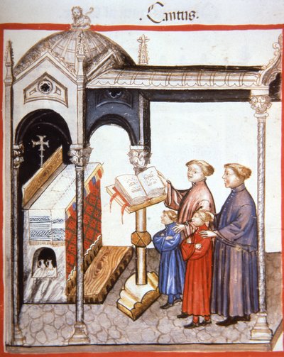 Fol.103r Cantar, ilustração de Tacuinum Santiatis Codex Vindobonensis de Italian School