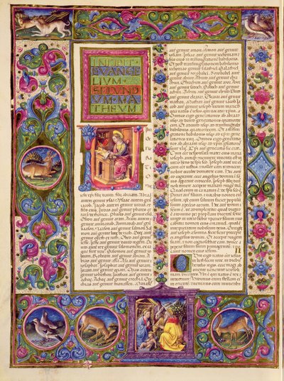 Fol.135v Segundo Evangelho de Mateus, da Bíblia Borso d