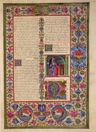 Fol.201r Carta de São Paulo aos Efésios, da Bíblia Borso d
