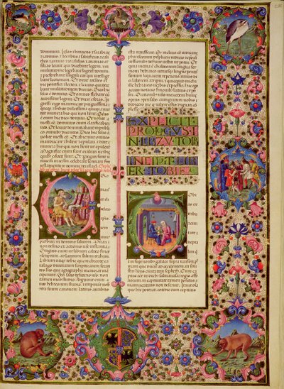 Fol.212r Livro de Toby, da Bíblia de Borso d