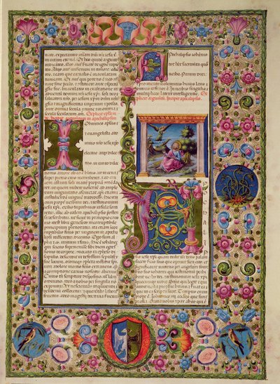 Fol.236r Abertura do Livro do Apocalipse, da Bíblia Borso d