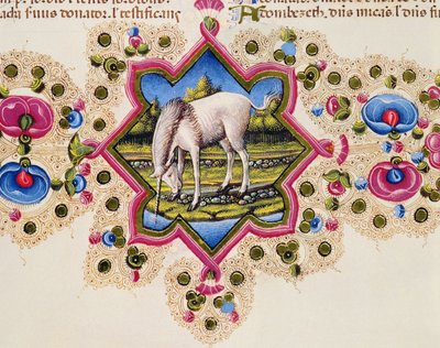 Fol.245V Um Unicórnio, da Bíblia Borso d