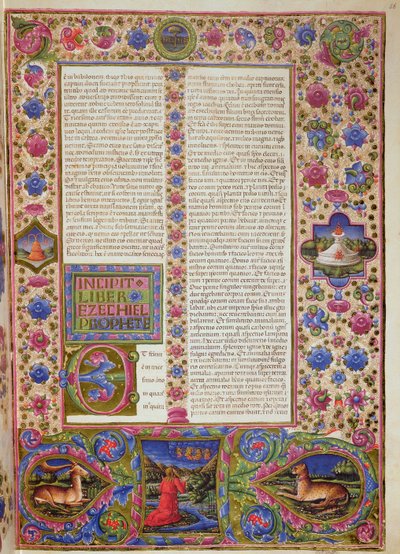 Fol.56r Abertura do Livro de Ezequiel, da Bíblia Borso d