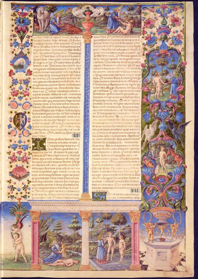 Fol.6r Génesis. Criação de Adão e Eva, a partir da Bíblia de Borso d