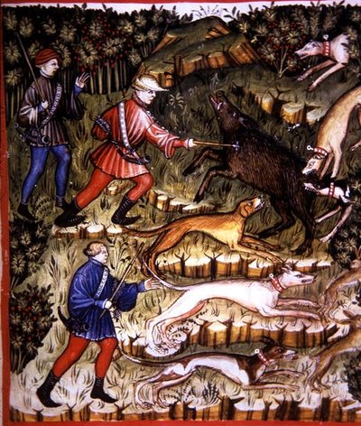 Fol.96r Animais de caça, ilustração de 