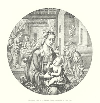 Fra Filippo Lippi, A Vida da Virgem, Colecção Pitti Palace (gravura) de Italian School
