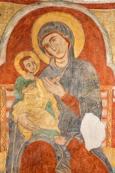 Fresco da Virgem Maria de Italian School