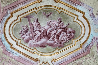 Abóbada com frescos da cripta da abside posterior da catedral de Italian School